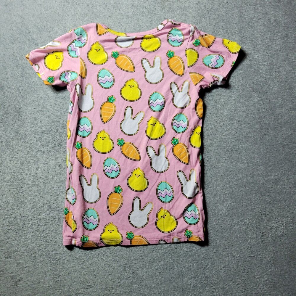Little Pajama Co Shirt Girls Size 12 Pink Bamboo Easter Bunny Egg Carrot Stretch